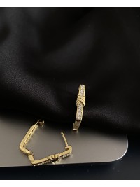 Сережки з камінчиками золотого кольору 31901