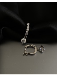 Сережки з камінням англійський замок срібного кольору 31902