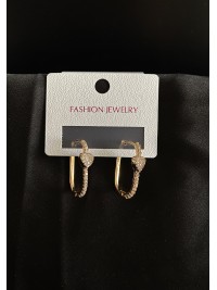 Сережки Серце з камінцями золотого кольору 31905