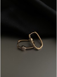 Сережки Серце з камінцями золотого кольору 31905