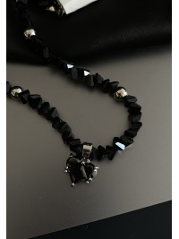 Намисто із серцем чорного кольору 31906