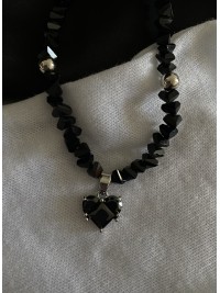 Намисто із серцем чорного кольору 31906