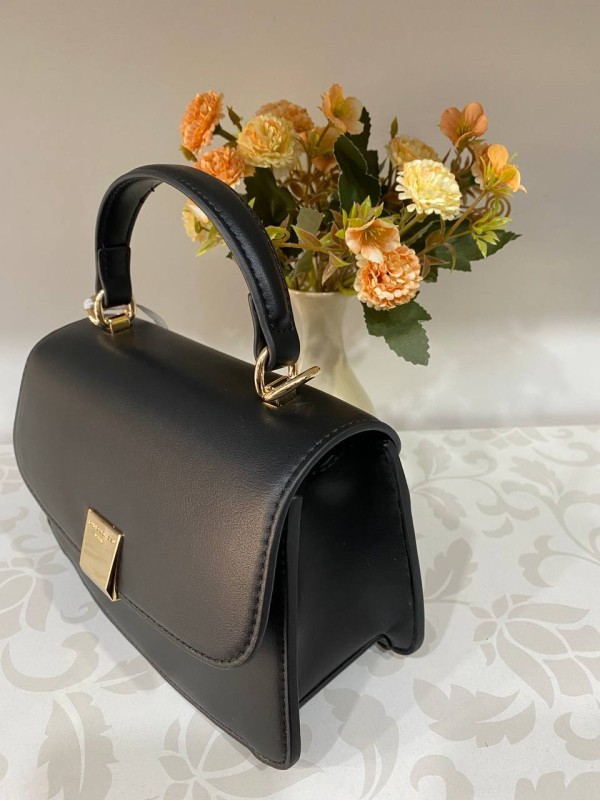 Маленька жіноча сумка з еко-шкіри чорного кольору 31925