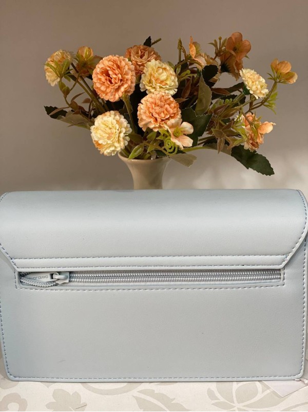 Класична жіноча сумка з еко-шкіри через плече сiрого кольору 31934