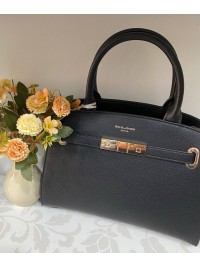 Ділова жіноча сумка із еко-шкіри чорного кольору 31941