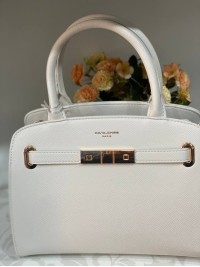 Ділова жіноча сумка із еко-шкіри молочного кольору 31942