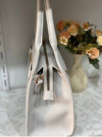 Ділова жіноча сумка із еко-шкіри молочного кольору 31942