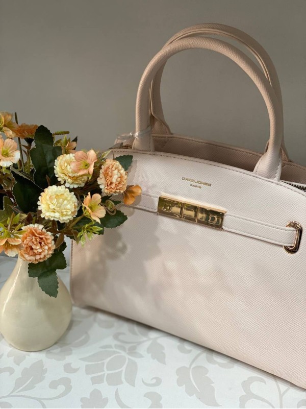 Ділова жіноча сумка із еко-шкіри пудрового кольору 31943