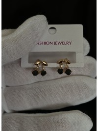 Сережки "Вишеньки" застібка - кільце золотого кольору 31963