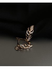 Сережки "Пір'їнки" англійський замок золотого кольору 31964