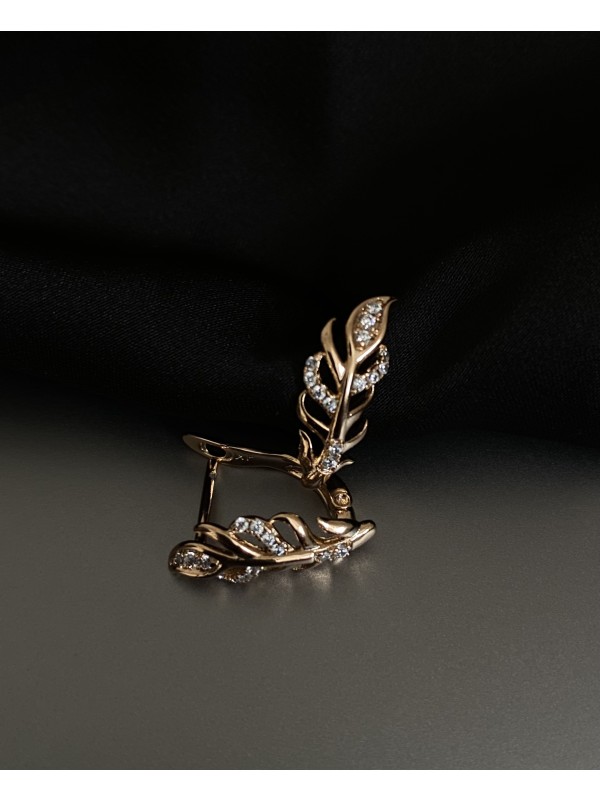 Сережки "Пір'їнки" англійський замок золотого кольору 31964