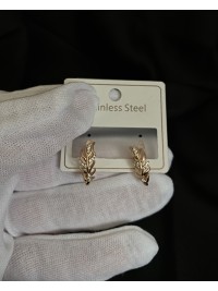 Сережки "Пір'їнки" англійський замок золотого кольору 31964