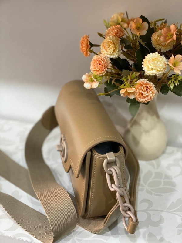 Жіноча сумка крос-боді із еко-шкіри кавового кольору 31992