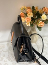 Класична маленька жіноча сумка із еко-шкіри чорного кольору 31995