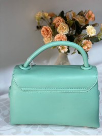 Класична маленька жіноча сумка із еко-шкіри бiрюзового кольору 31996