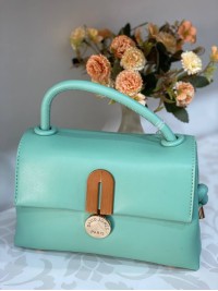 Класична маленька жіноча сумка із еко-шкіри бiрюзового кольору 31996