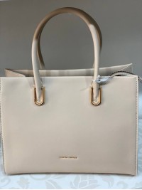 Ділова жіноча сумка із еко-шкіри бежевого кольору 31998