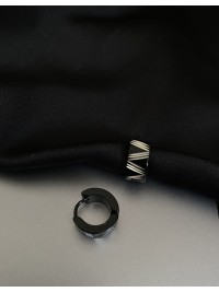 Сережки застібка - кільце чорного кольору 32013