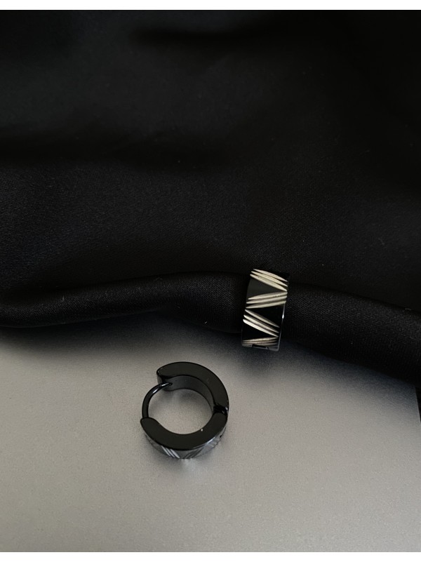 Сережки застібка - кільце чорного кольору 32013
