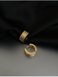 Сережки застібка - кільце золотого кольору 32014