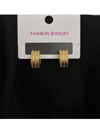 Сережки застібка - кільце золотого кольору 32014