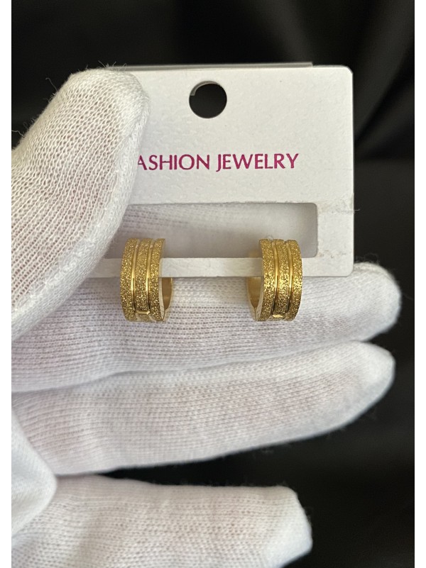 Сережки застібка - кільце золотого кольору 32014