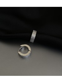 Сережки застібка - кільце срібного кольору 32015