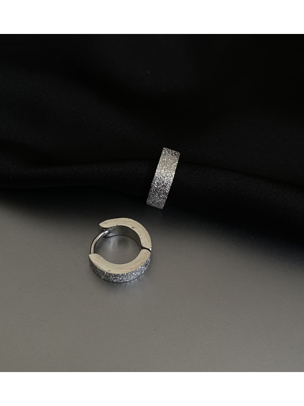 Сережки застібка - кільце срібного кольору 32015