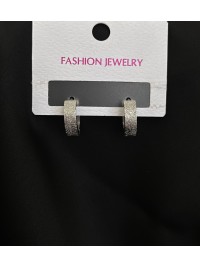 Сережки застібка - кільце срібного кольору 32015