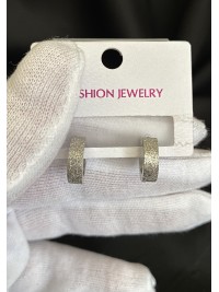 Сережки застібка - кільце срібного кольору 32015