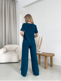 Жіночий прогулянковий костюм кольору морської хвилі 32025