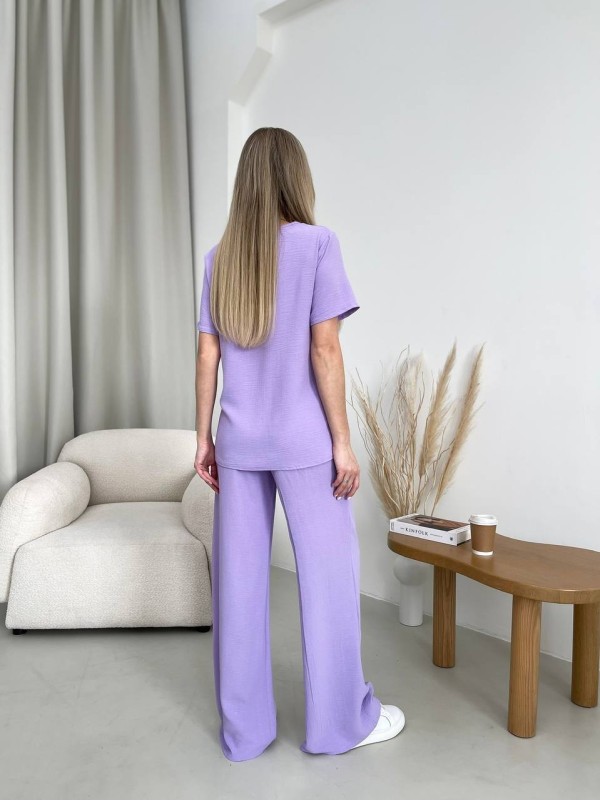 Жіночий прогулянковий костюм лавандового кольору 32029