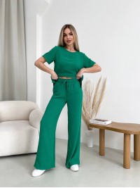 Жіночий прогулянковий костюм зеленого кольору 32031