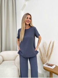 Жіночий прогулянковий костюм сiрого кольору 32032