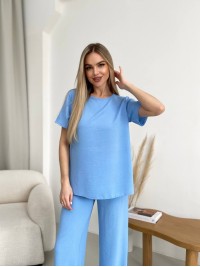 Жіночий прогулянковий костюм блакитного кольору 32037