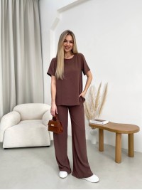 Жіночий прогулянковий костюм коричневого кольору 32038