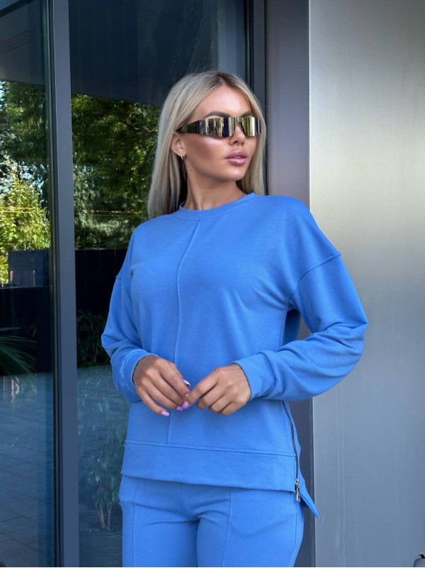 Жіночий повсякденний костюм синього кольору 32041