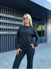 Жіночий повсякденний костюм чорного кольору 32042