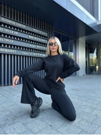 Жіночий повсякденний костюм чорного кольору 32042