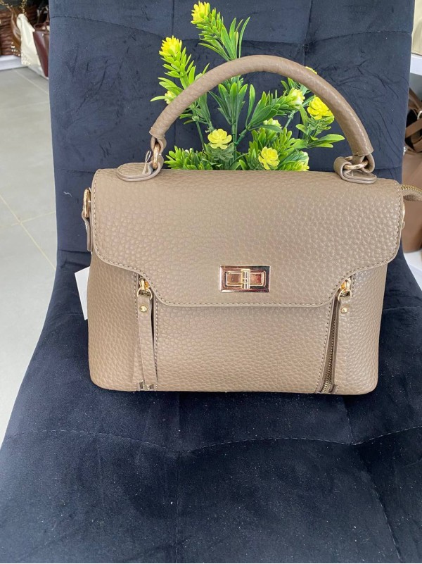 Жіноча сумка-портфель з пористої еко-шкіри коричневого кольору 32065