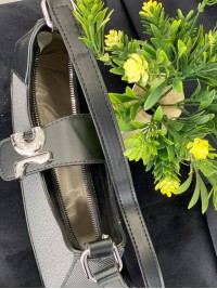 Маленька жіноча сумка-багет із еко-шкіри чорного кольору 32075