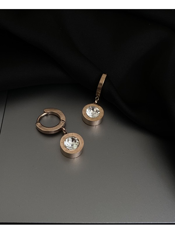 Сережки круглий замок золотого кольору 32081