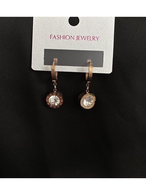 Сережки круглий замок золотого кольору 32081