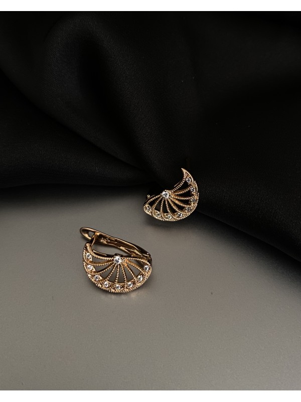 Сережки "Крила" англійський замок золотого кольору 32082