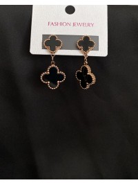 Сережки "Конюшина" штифтовий замок золотого кольору 32083