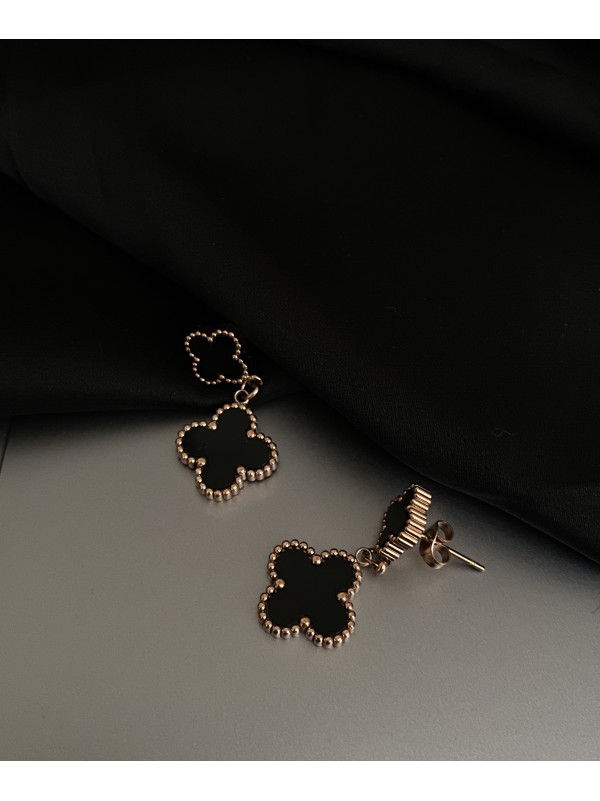 Сережки "Конюшина" штифтовий замок золотого кольору 32083