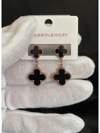 Сережки "Конюшина" штифтовий замок золотого кольору 32083