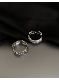 Сережки з камінчиками замок - кільце срібного кольору 32084