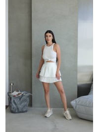Легка спідниця-теніска білого кольору 32092
