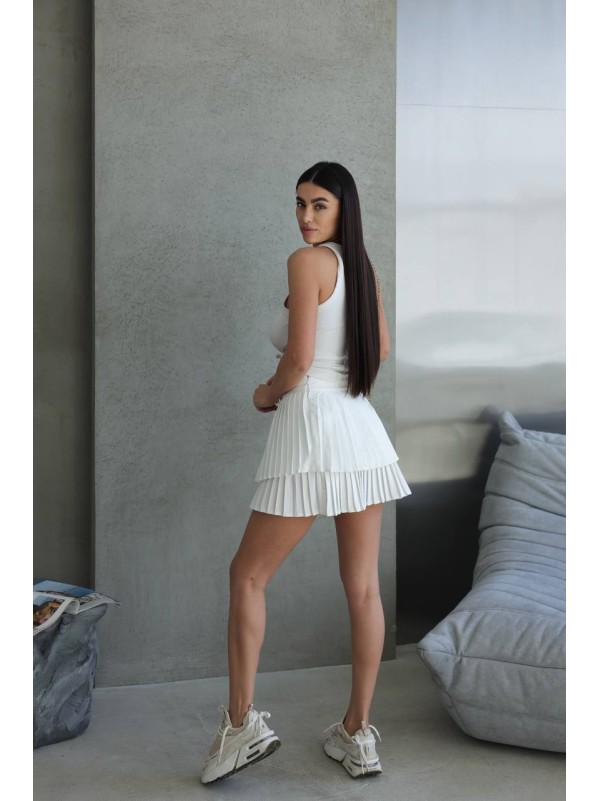 Легка спідниця-теніска білого кольору 32092